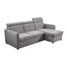   Kinyitható ülőgarnitúra, világosszürke, ALECHANDRO B ROH