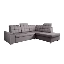   Kinyitható ülőgarnitúra, barnásszürke, jobbos, OREO ROH