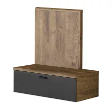   Éjjeliszekrény, ribeck tölgy/sötét grafit, jobbos, ARMENY 8XX3AT1P