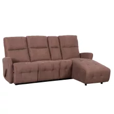   Állítható sarok ülőgarnitúra, barna, jobbos, TROJAN ROH