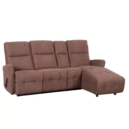 Állítható sarok ülőgarnitúra, barna, jobbos, TROJAN ROH