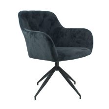   Forgószék, sötétszürke Bársony szövet/fekete, VELEZA NEW