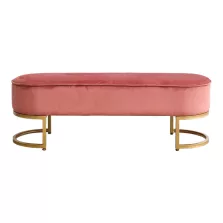   Dizájnos pad, rózsaszín Velvet szövet/gold króm-arany, MIRILA NEW