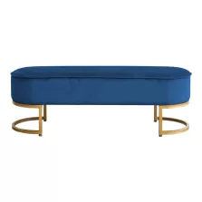   Dizájnos pad, kék Velvet szövet/gold króm-arany, MIRILA NEW