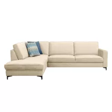   Széthúzható ülőgarnitúra, krémszínű, balos, ERMON ROH