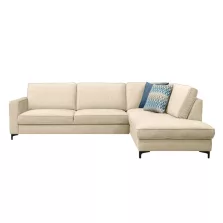   Széthúzható ülőgarnitúra, krémszínű, jobbos, ERMON ROH