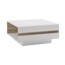   Dohányzóasztal, fehér extra magasfényű HG/sonoma tölgy sötét trufla, LYNATET TYP 71