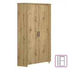 Sarokszekrény 2D, artisan tölgy, AIRON