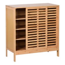 Cipőtartó, 4 polcos, bambusz, NALDO