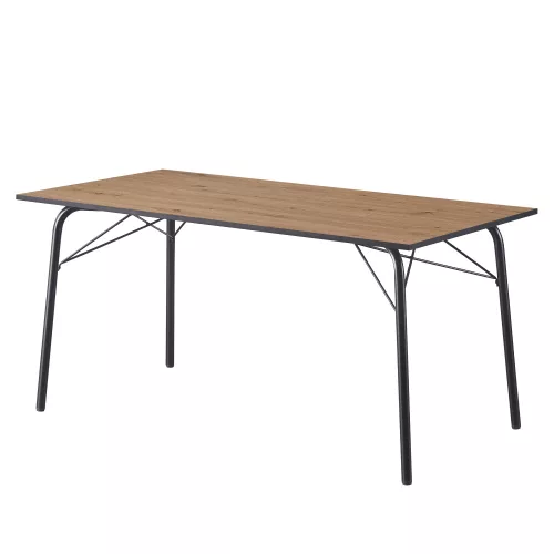 Étkezőasztal, artisan tölgy/fekete, 160x80x75 cm, NALAK TYP 3