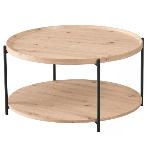 Dohánytóasztal, artisan tölgy/fekete, LAPIS