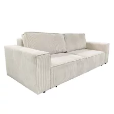 Kihúzható heverő, bézs, HARPERA BIG SOFA