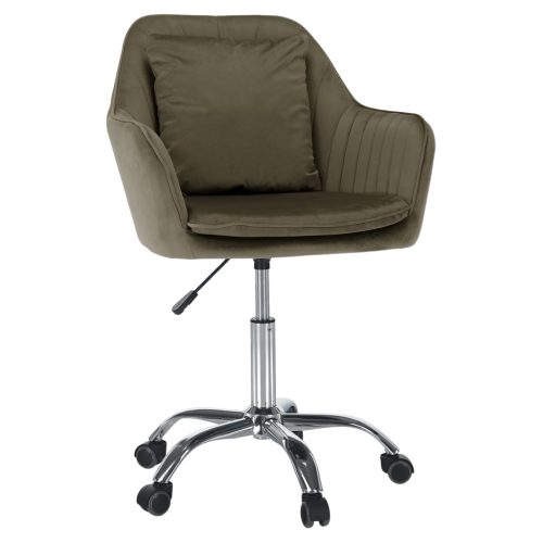 Irodai fotel, szürkésbarna Taupe Velvet anyag/króm, KLIAN