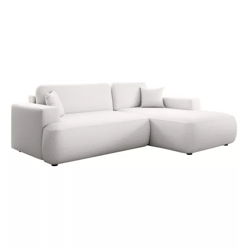 Ülőgarnitúra, fehér, jobbos, GARY ROH