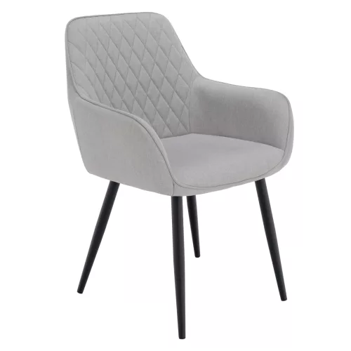 Design fotel, világosszürke/fekete, OSKOR