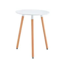   Étkezőasztal, fehér/bükk, átmérő 60 cm, ELCAN NEW TYP 1