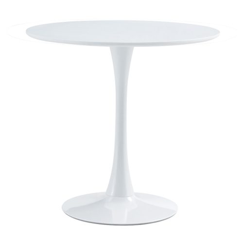 Étkezőasztal, kerek, fehér, matt, átmérő 80 cm, REVENTON NEW