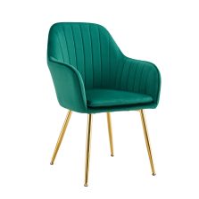   Dizájn fotel, smaragd Velvet szövet/gold króm-arany, ADLAM NEW