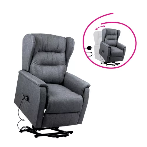 Állítható relaxációs fotel, világosszürke, DOURO