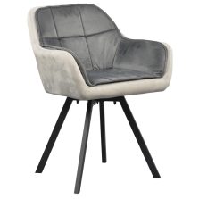 Forgó étkezőszék, szürke Velvet szövet, FLER