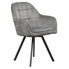 Forgó étkezőszék, sötétszürke Velvet szövet, SAMANTA
