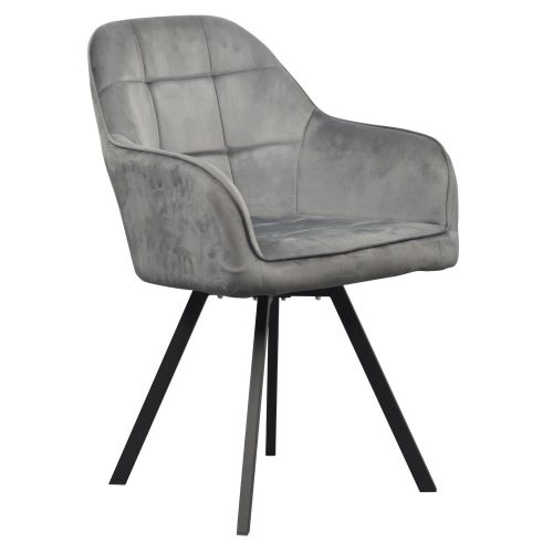 Forgó étkezőszék, sötétszürke Velvet szövet, SAMANTA