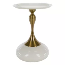 Kisasztal, fehér Ivory/arany, FEJ