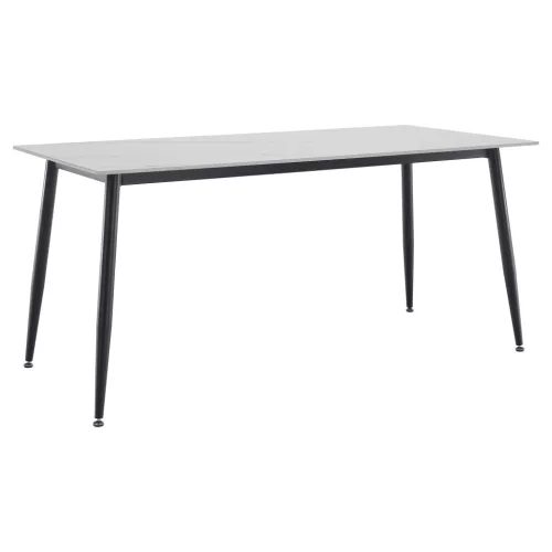 Étkezőasztal, fehér márvány/fekete, 160x80 cm, FLORENC TYP 2