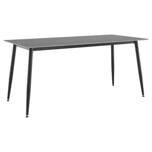 Étkezőasztal, szürke márvány/fekete, 160x80 cm, FLORENC TYP 2