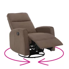 Relax forgószék fotel, szürkésbarna taupe, MEKENZI