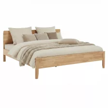 Franciaágy, 180x200, masszív fa, természetes, NOEMI