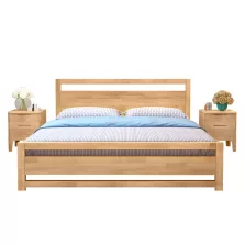 Franciaágy, 160x200, masszív fa, természetes, SHEILA