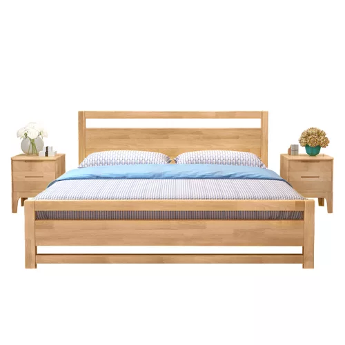 Franciaágy, 160x200, masszív fa, természetes, SHEILA
