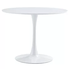   Étkezőasztal, kerek, fehér, matt, átmérő 110 cm, REVENTON NEW