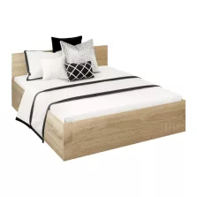   Ágy fém ráccsal és tárolóhellyel, 160x200, sonoma tölgy, DOLI