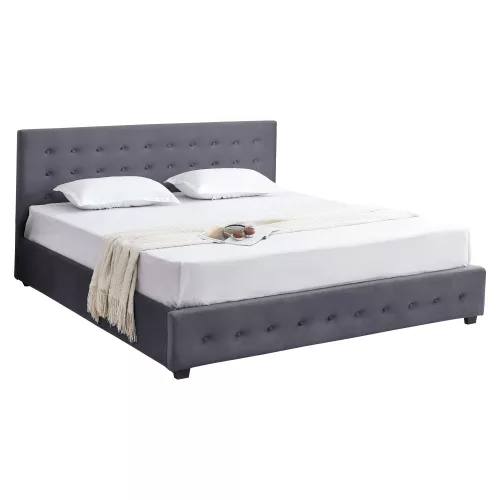 Ágy tárhellyel, 180x200, szürke, MINDY