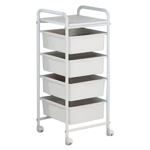 Mozgatható polcállvány, fehér, SUFIK