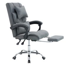   Irodai szék kihúzható lábtartóval, szürke/króm, WALDOR NEW