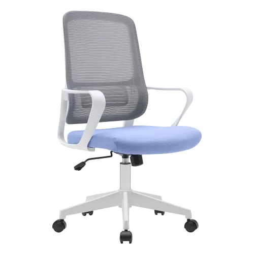 Irodai szék, neomint-világoskék/szürke/fehér, SALOMO TYP 1