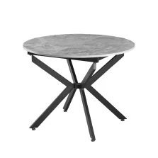   Kihúzható étkezőasztal, beton/fekete, 100x100-140x75 cm, ABERO TYP 1