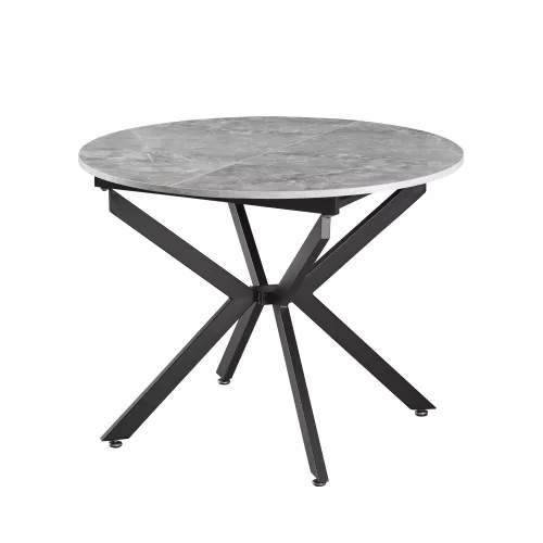 Kihúzható étkezőasztal, beton/fekete, 100x100-140x75 cm, ABERO TYP 1