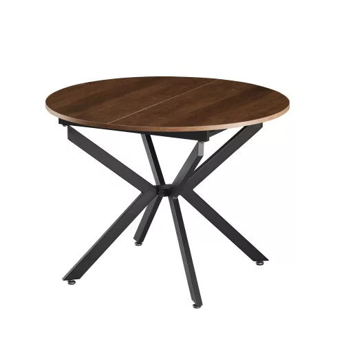 Kihúzható étkezőasztal, sötét tölgy/fekete, 100x100-140x75 cm, ABERO TYP 1