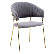   Design étkezőszék, szürkésbarna Velvet szövet/gold króm arany, DASMIN TYP 1
