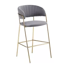   Design bárszék, szürkésbarna Velvet szövet/gold króm arany, DASMIN TYP 2