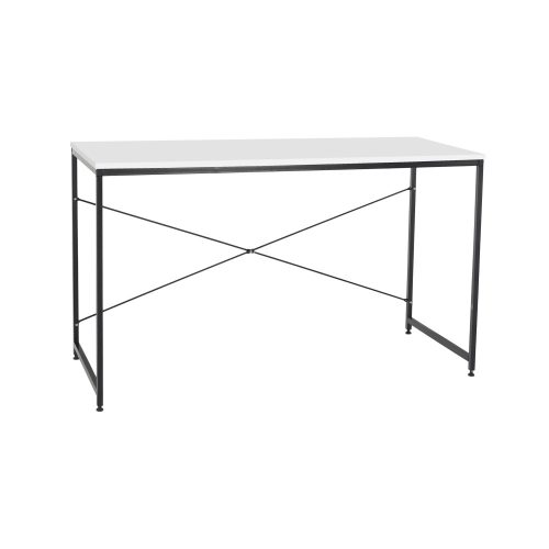 Íróasztal, fehér/fekete, 120x60 cm, MELLORA