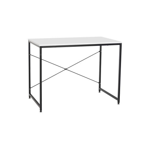 Íróasztal, fehér/fekete, 90x60 cm, MELLORA