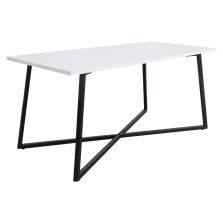 Dohányzóasztal, fehér/fekete, BERTEL