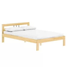 Ágy ráccsal, természetes, fenyőfa, 140x200, JONA