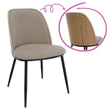 Étkezőszék, bézses barna/natúr fa/fekete, VUDIA