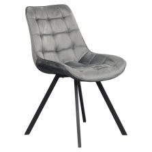 Étkezőszék, sötétszürke Velvet szövet/fekete, SAMIRA